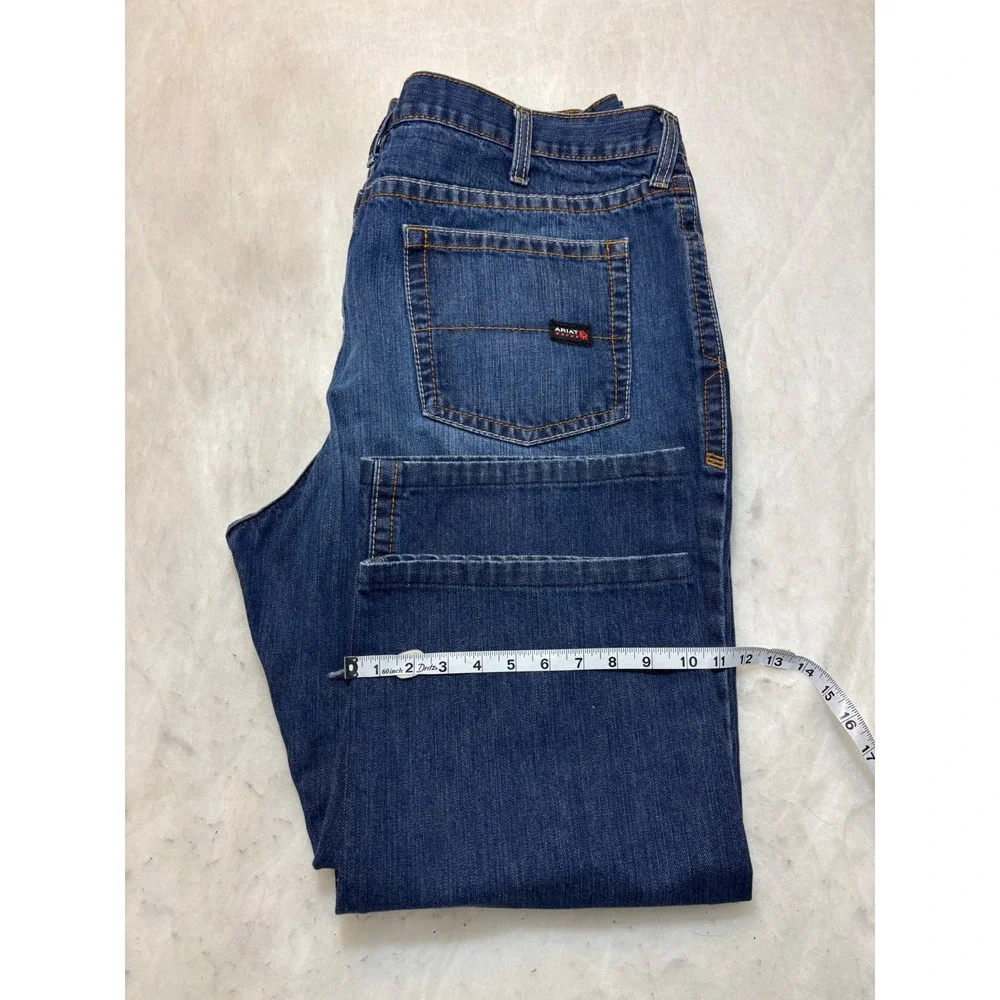 ARIAT Fire Resistant Mens Low Rise Boot Cut Jeans Dark Wash Denim Size‎ 44x25